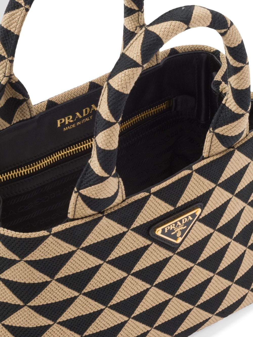 Pra*a symbole embroidered tote bag