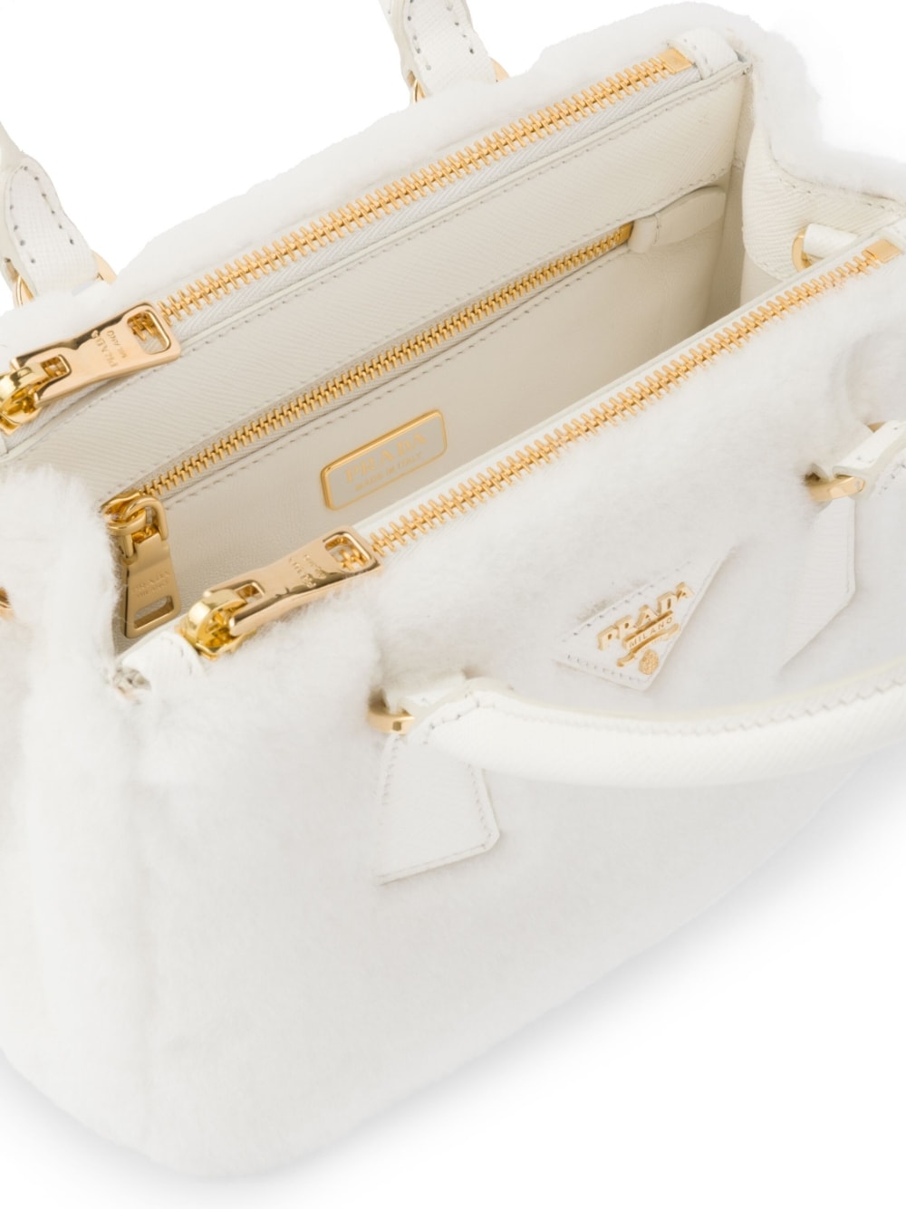 Pra*a galleria shearling mini bag