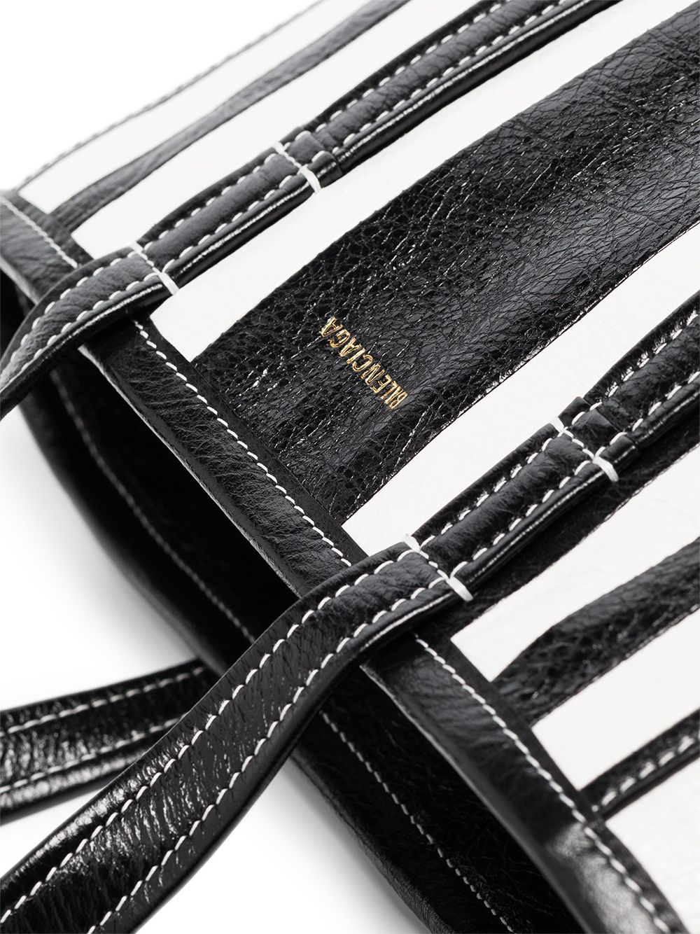 Ba*len*cia*ga small barbes east-west striped shopper tote