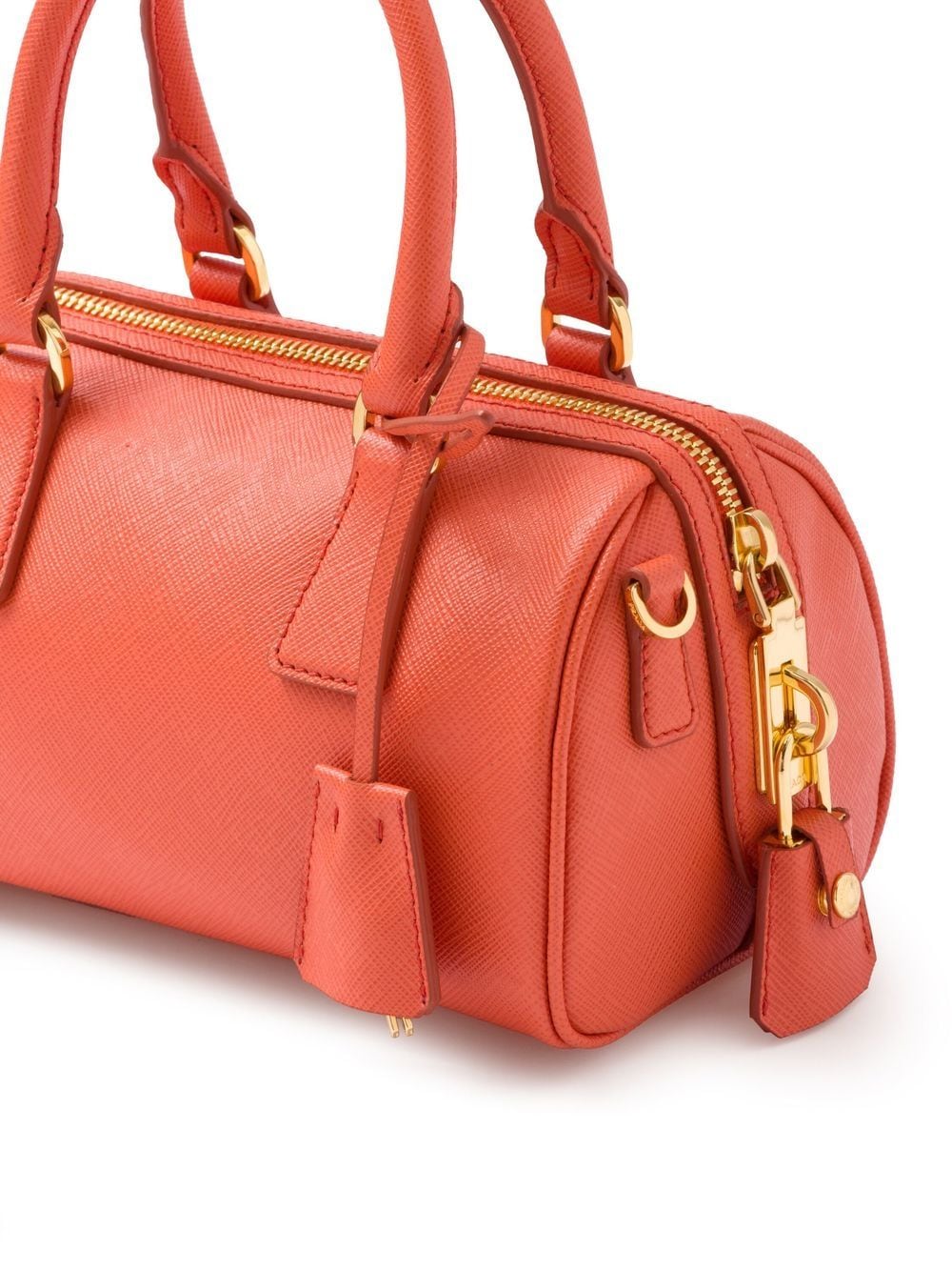 Pra*a triangle-plaque leather mini bag