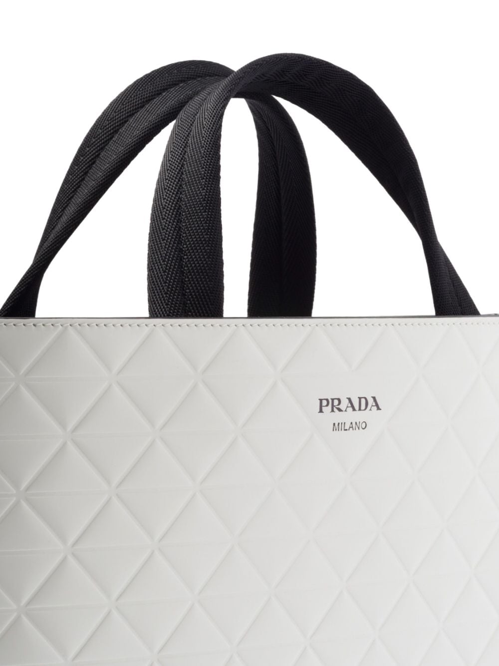 Pra*a embossed-triangles leather tote bag
