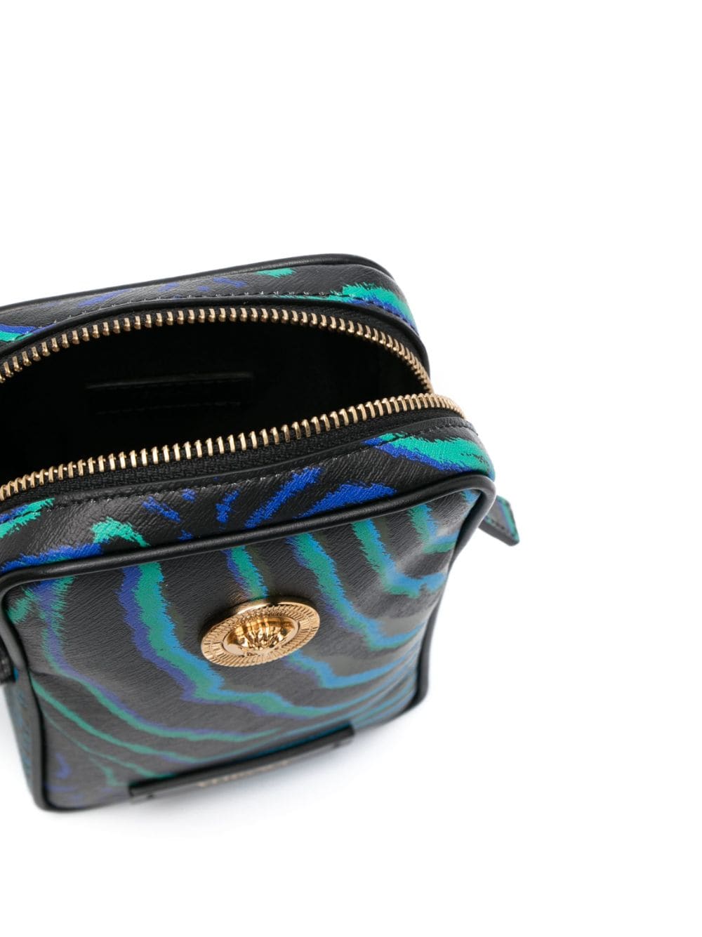Versace zebra-print leather messenger bag