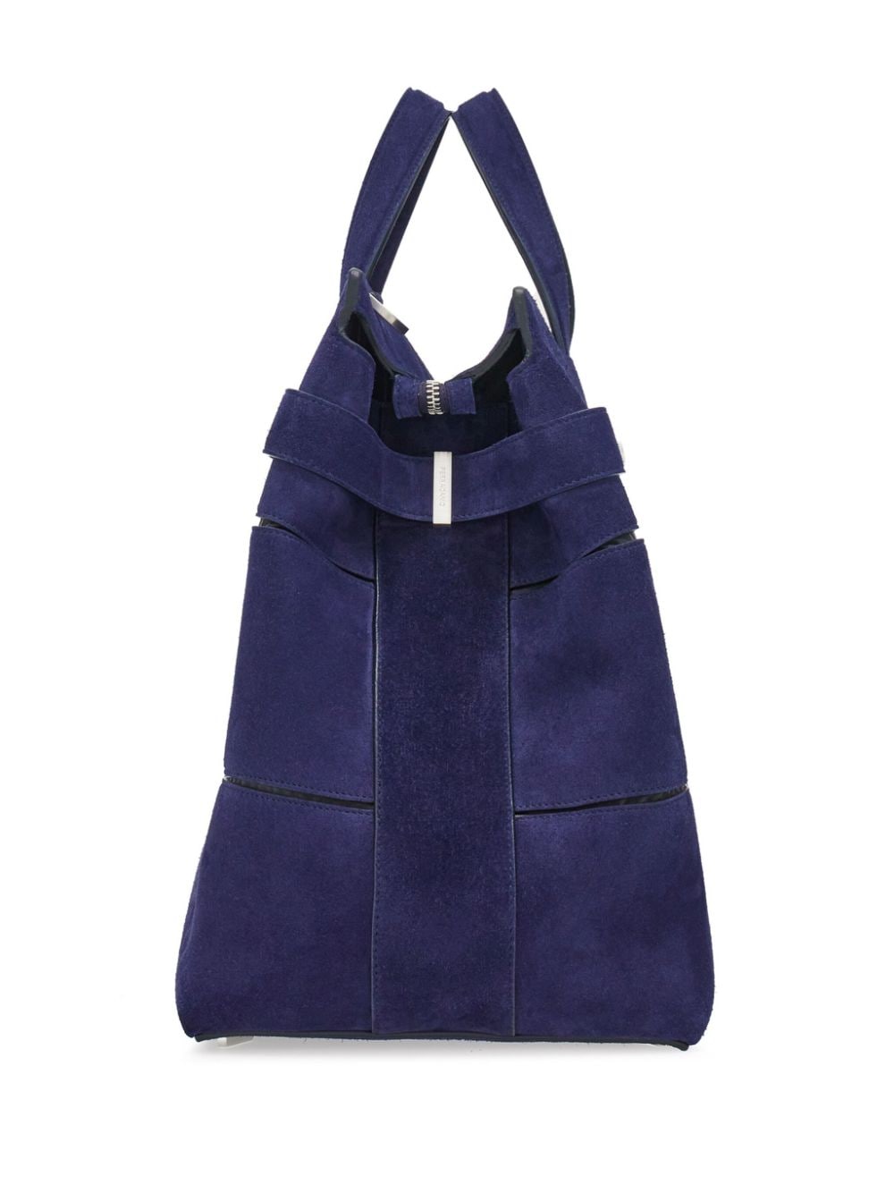 Ferragamo Gancini-plaque suede tote bag