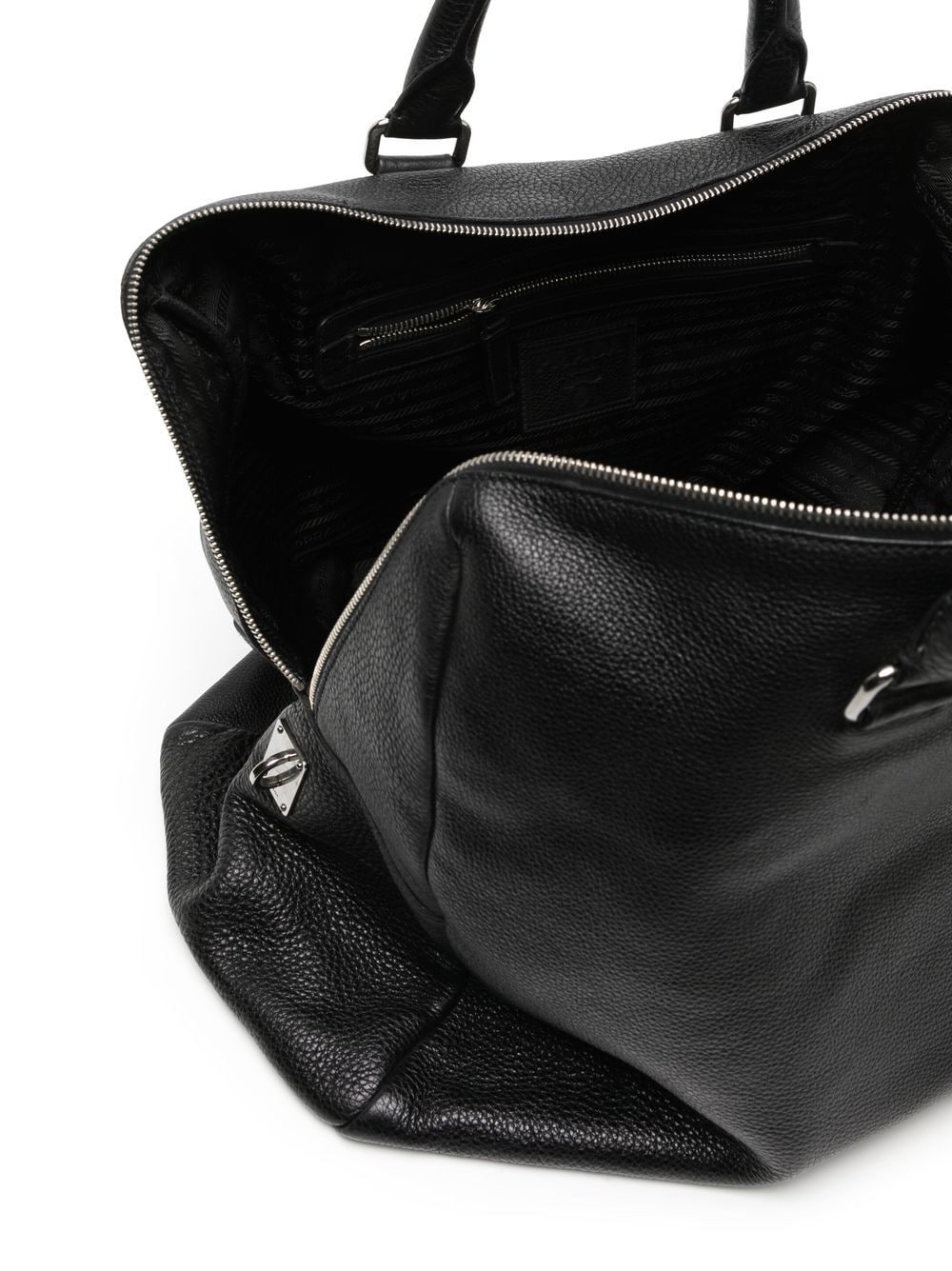 Pra*a grained-leather holdall tote bag