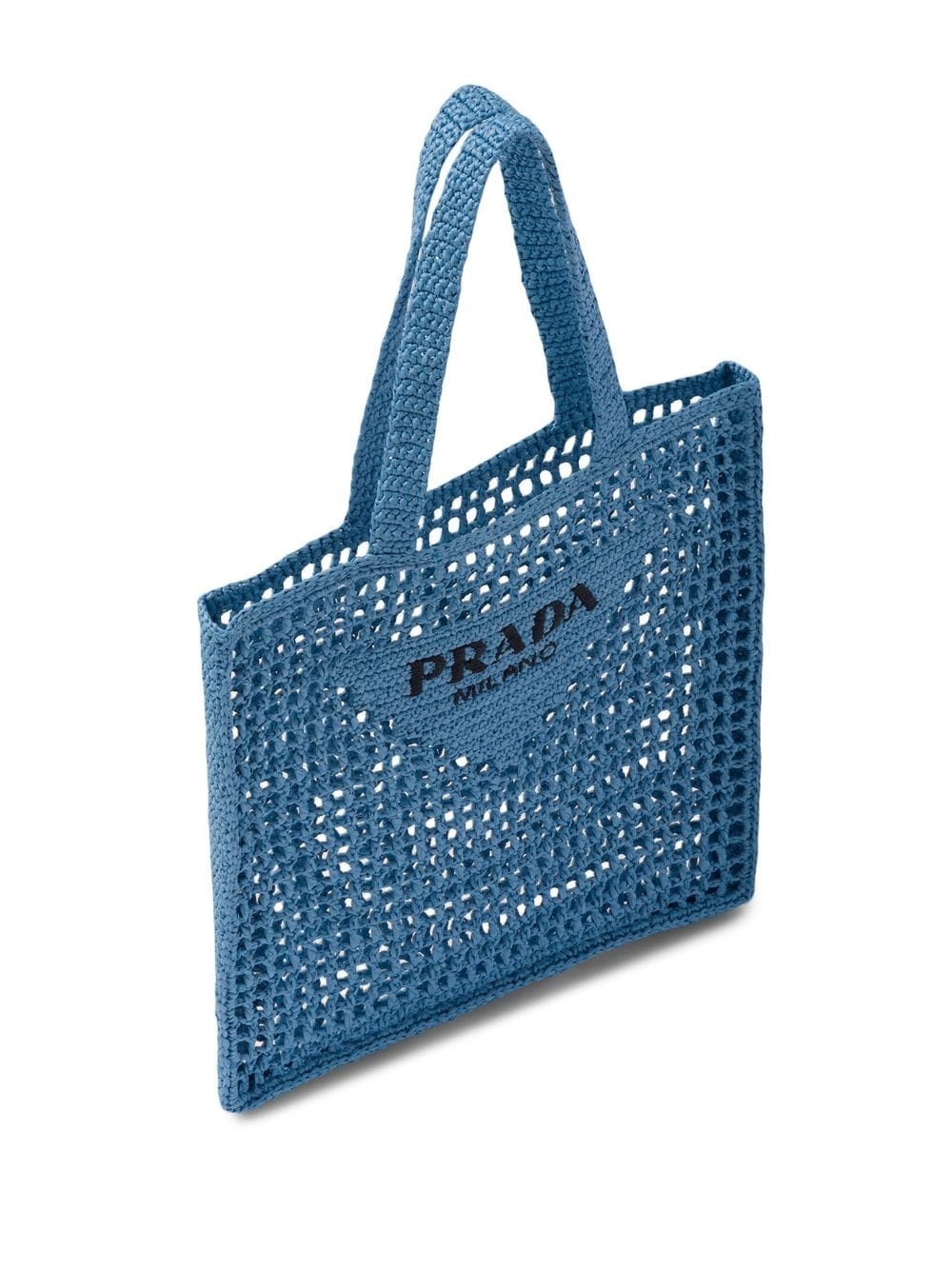 Pra*a woven-logo raffia tote bag