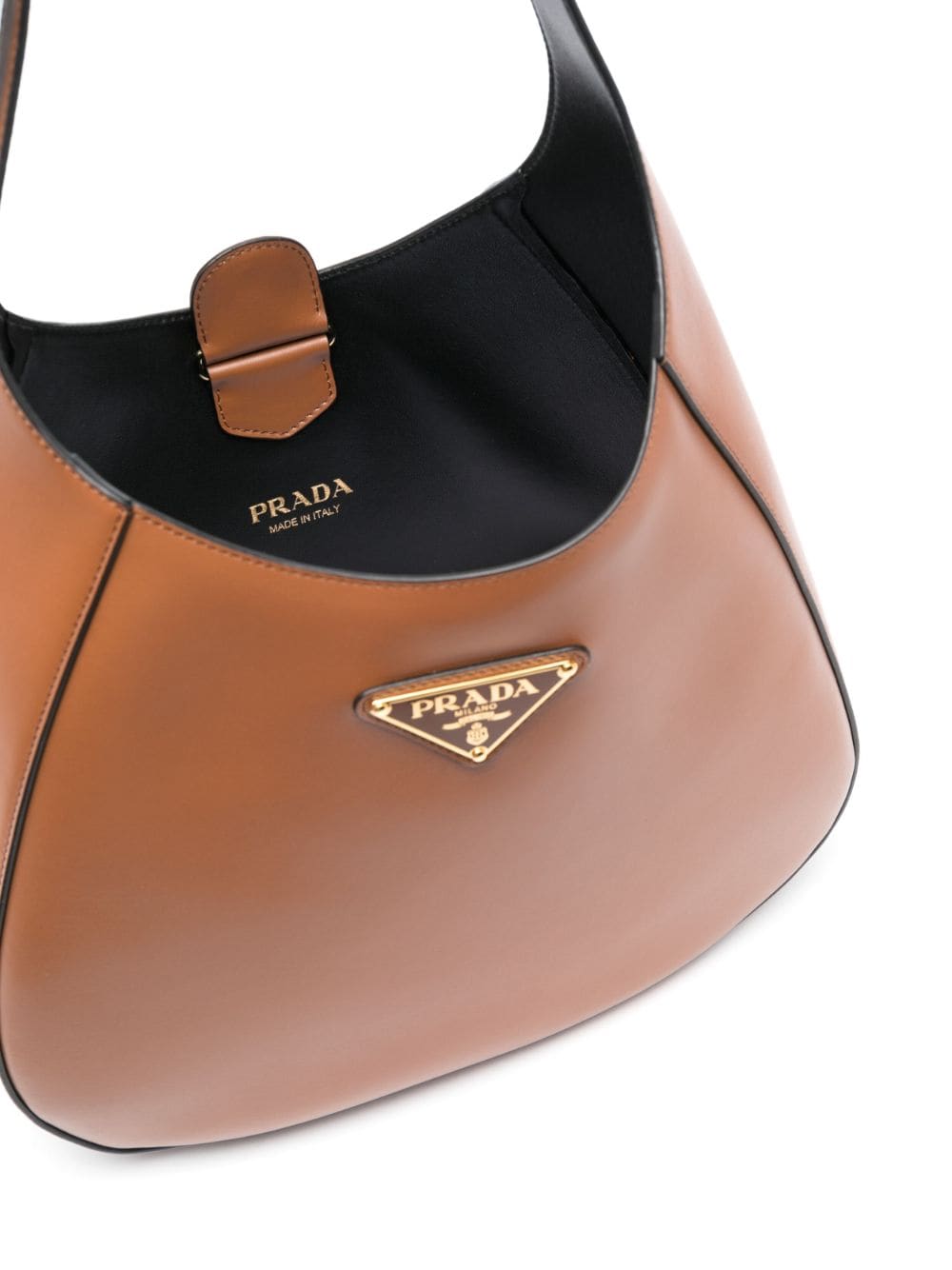 Pra*a triangle-logo leather shoulder bag