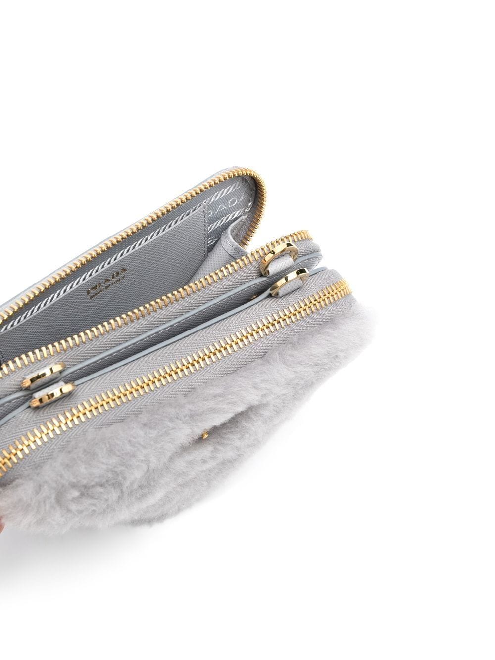 Pra*a mini shearling crossbody bag