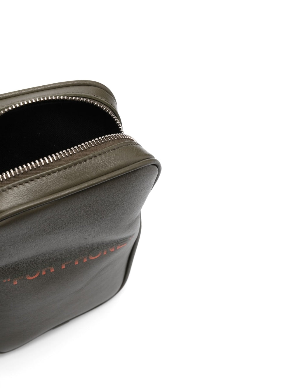 Off-White slogan-print leather bag