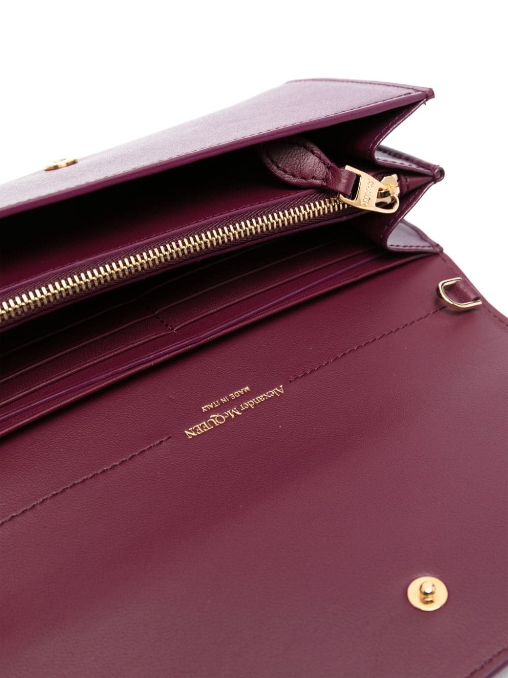 Alexander McQueen Skull leather wallet-on-chain