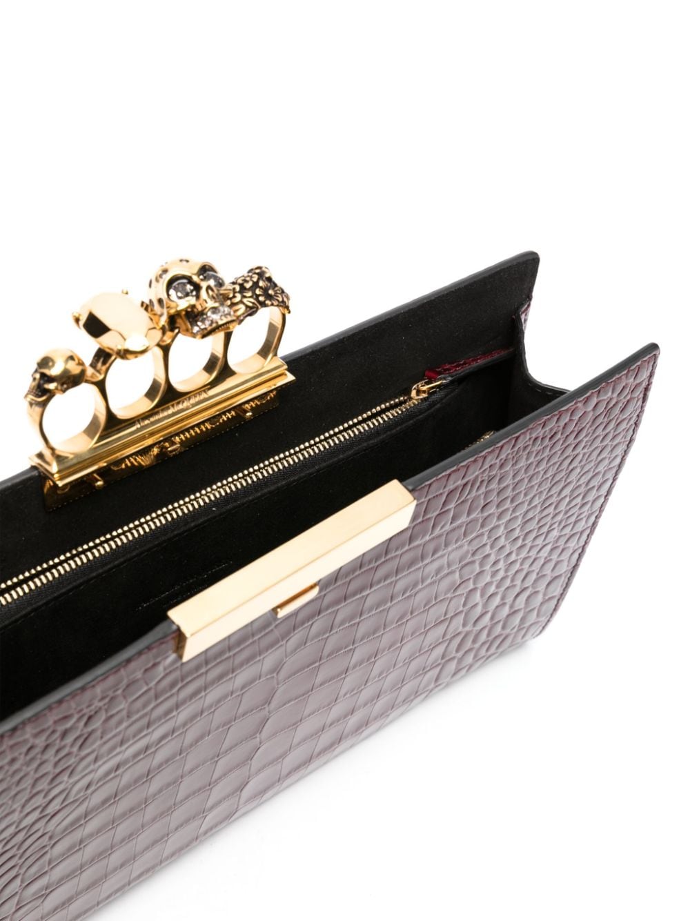 Alexander McQueen The Knuckle embossed clutch bag
