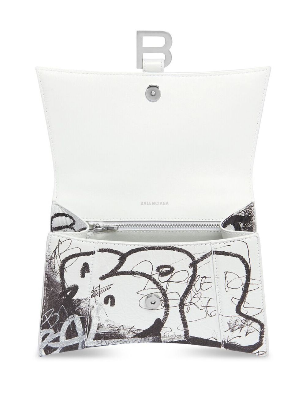 Ba*len*cia*ga graffiti-print leather shoulder bag