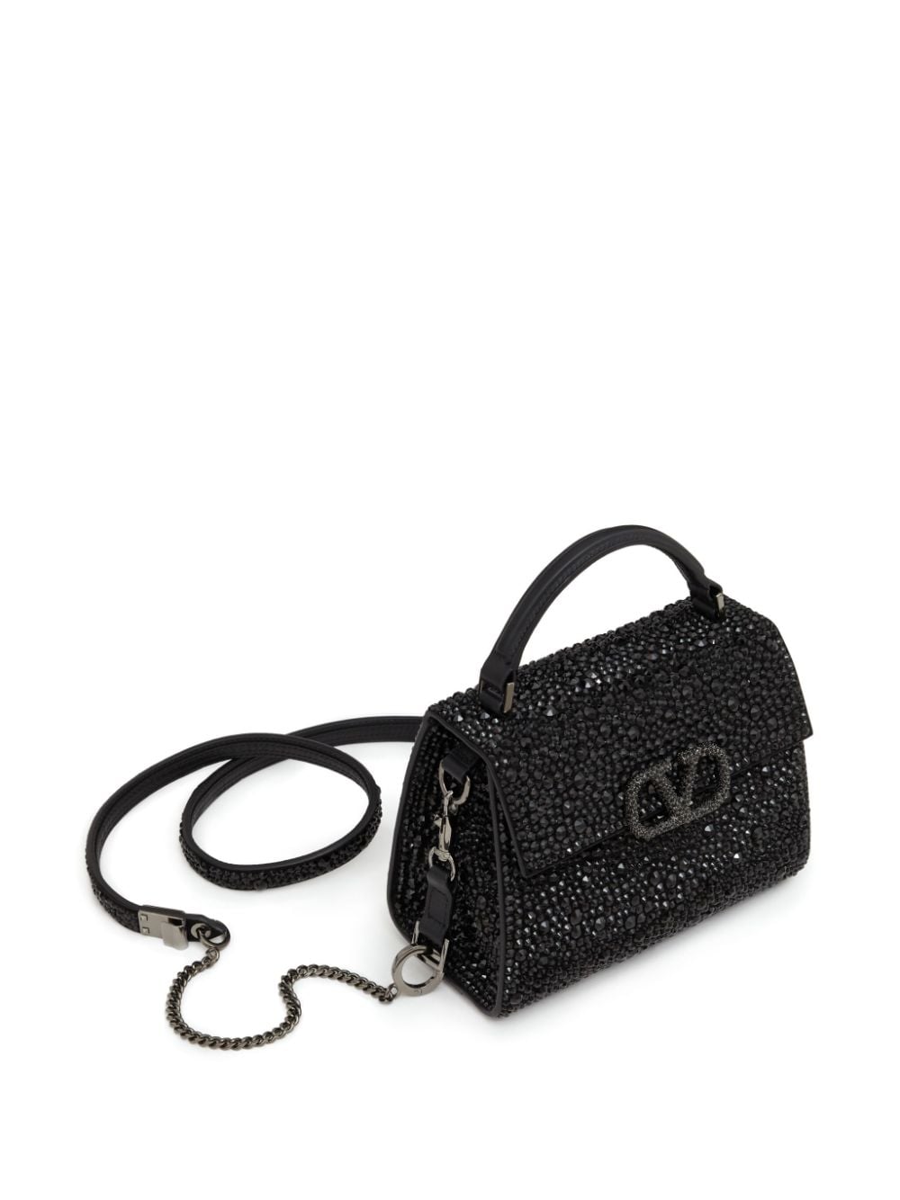 Valentino Garavani VSling crystal-embellished leather tote bag