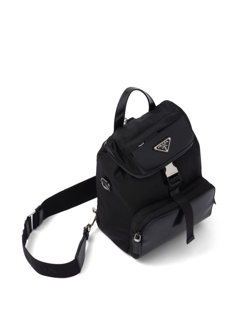 Pra*a triangle-logo panelled backpack