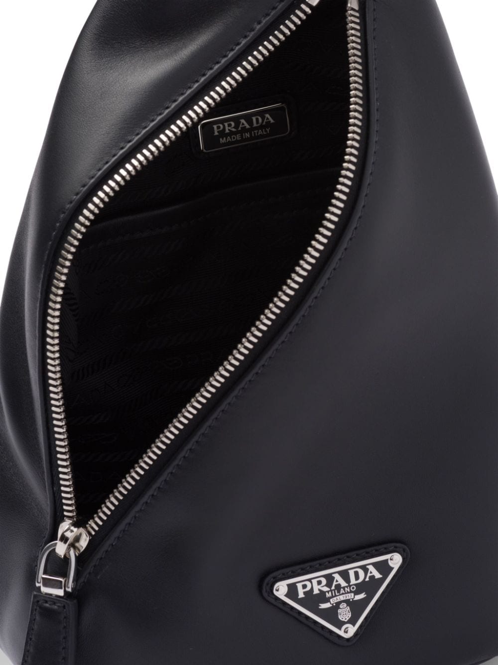 Pra*a logo-plaque one-shoulder backpack