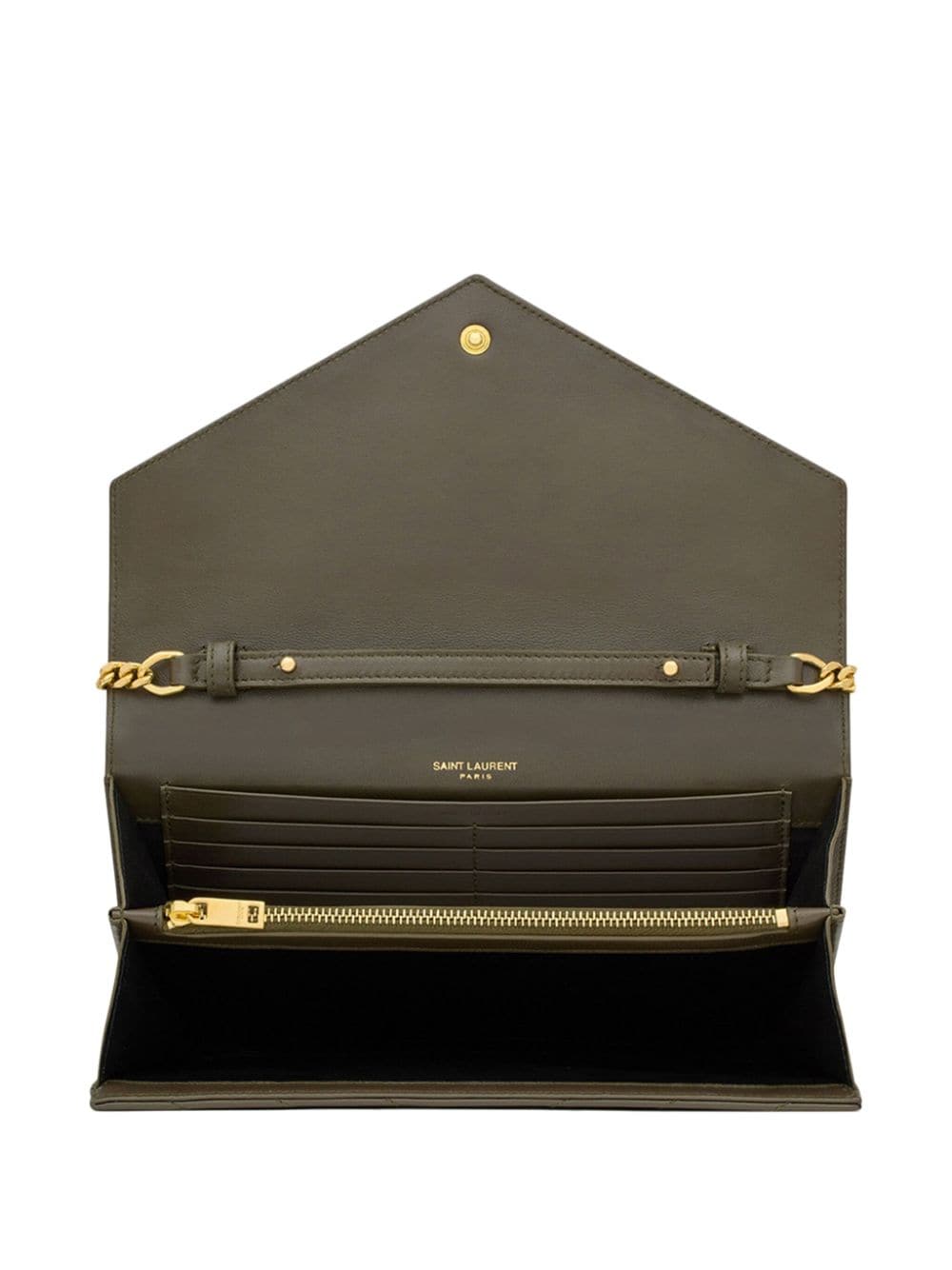 Saint Laurent Cassandre leather chain wallet