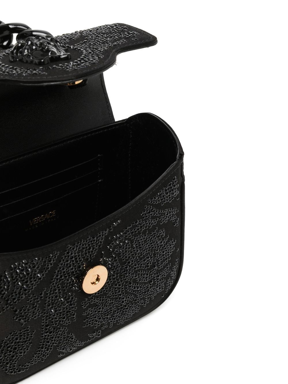 Versace Medusa-plaque crystal-embellished shoulder bag