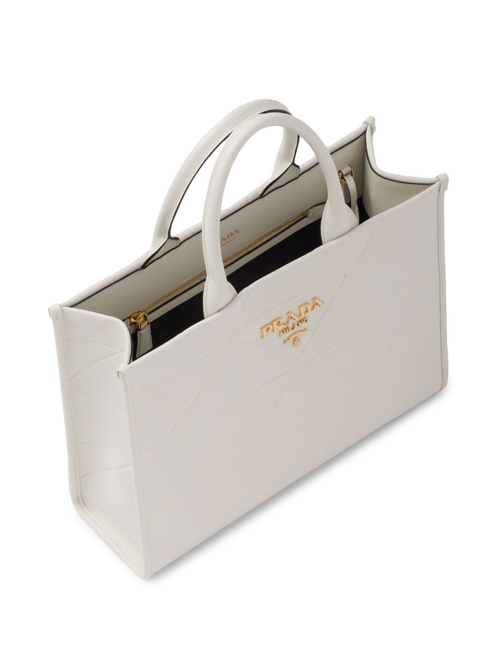 Pra*a medium symbole leather tote bag