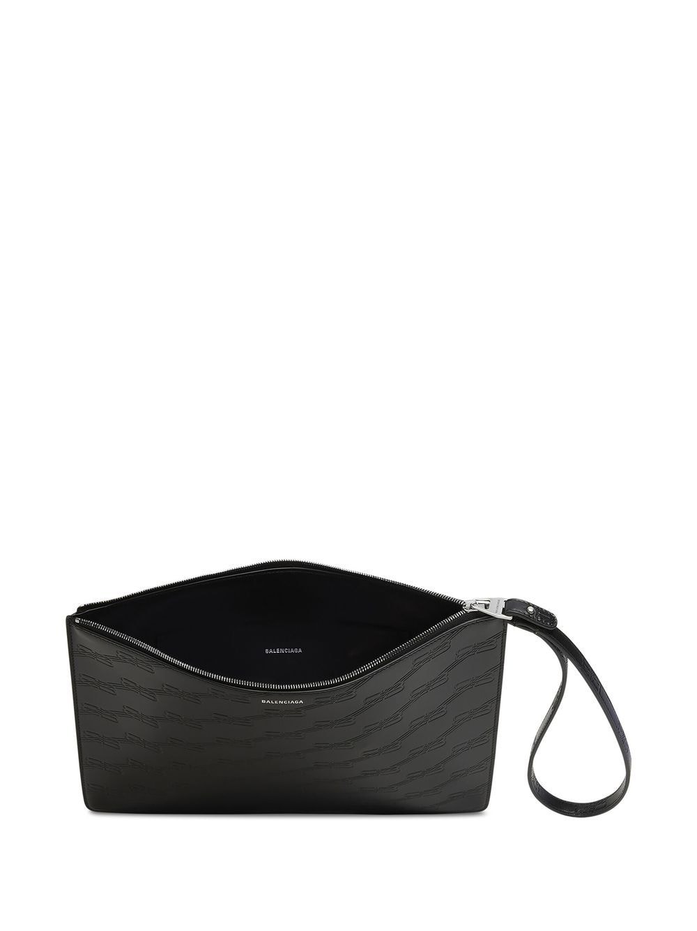 Ba*len*cia*ga monogram-embossed clutch bag