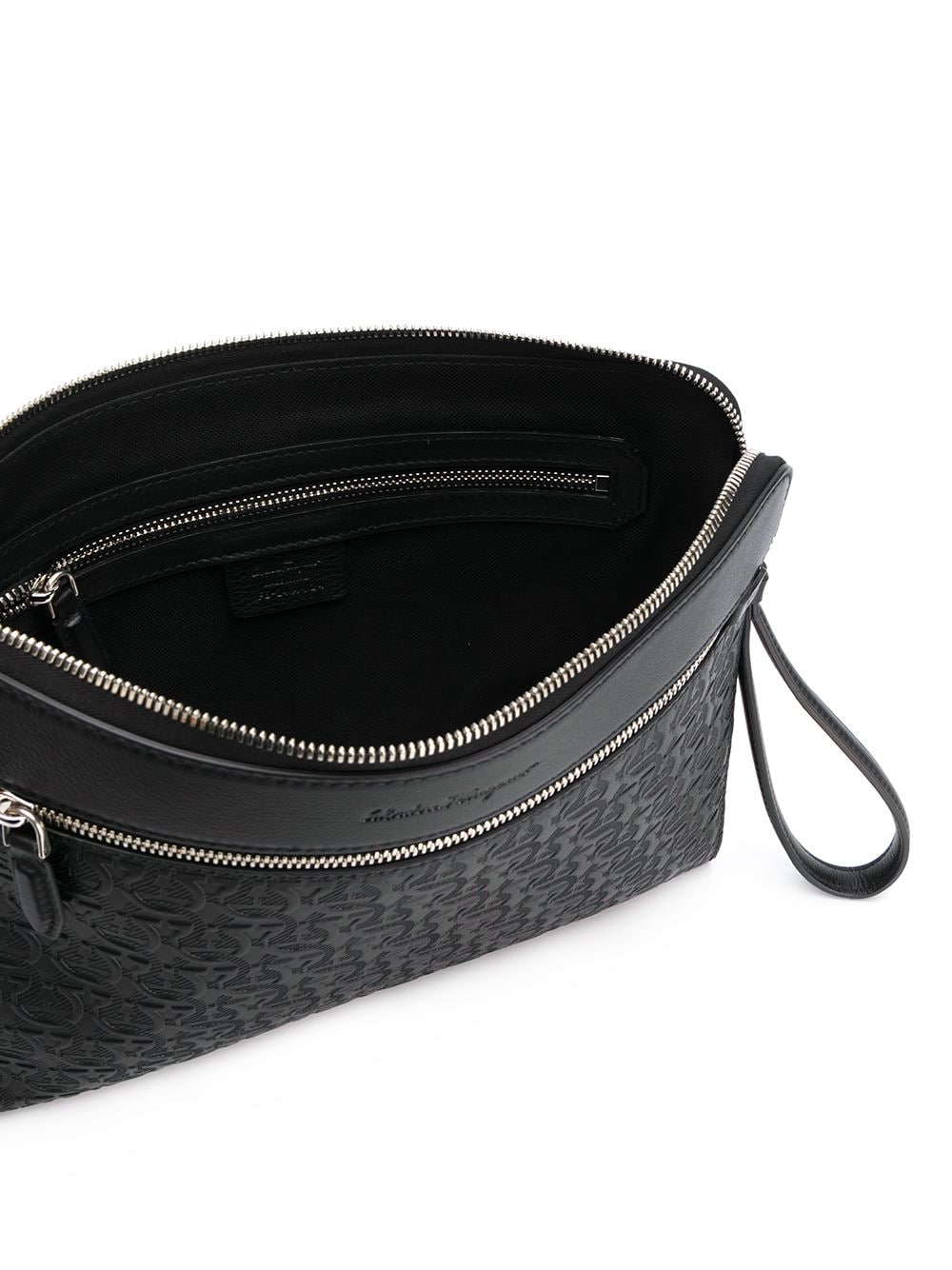 Ferragamo monogram-pattern clutch bag