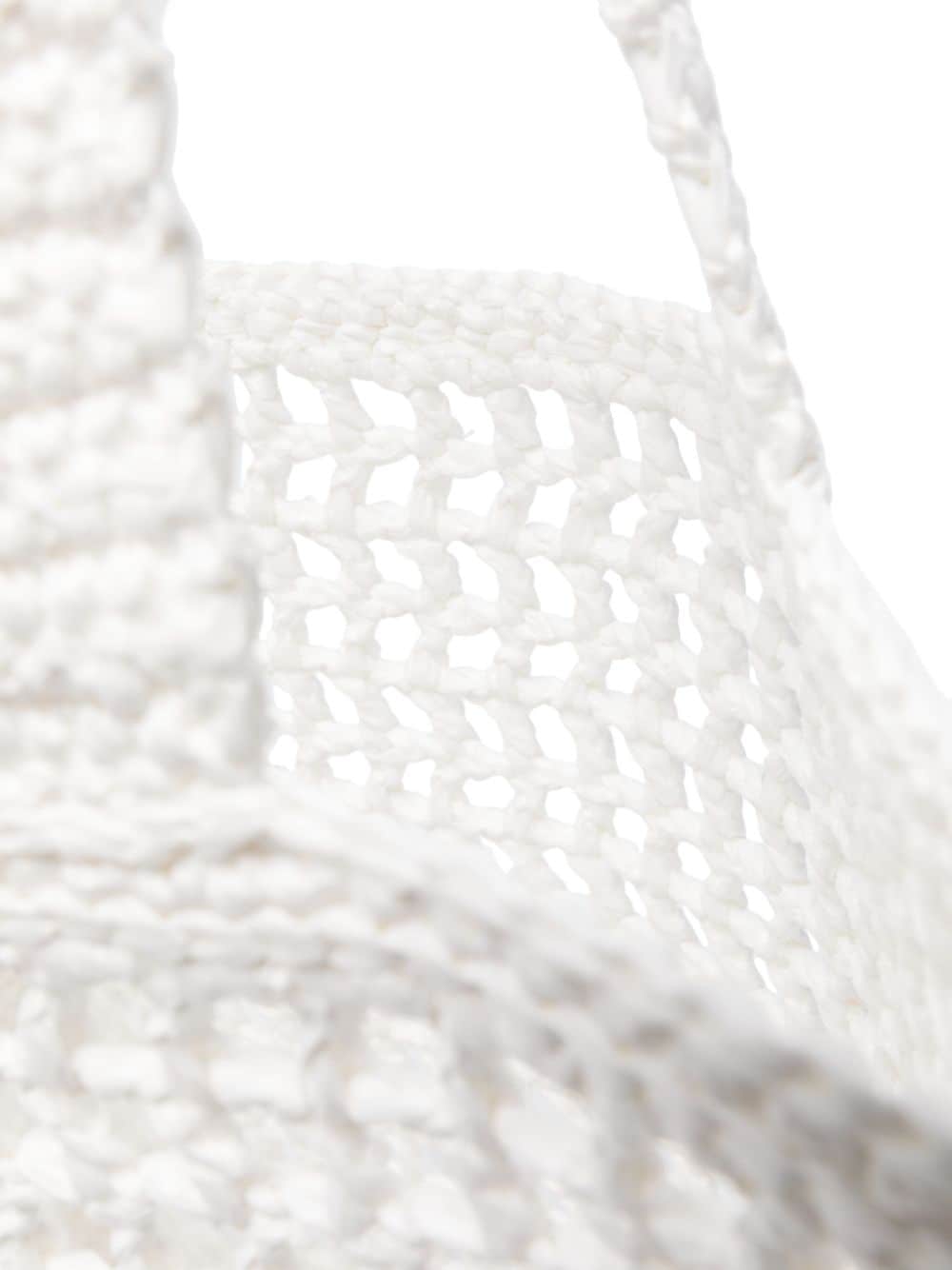 Pra*a logo-embroidered crochet tote bag