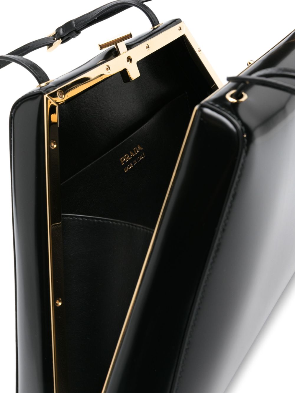 Pra*a patent-leather tote bag