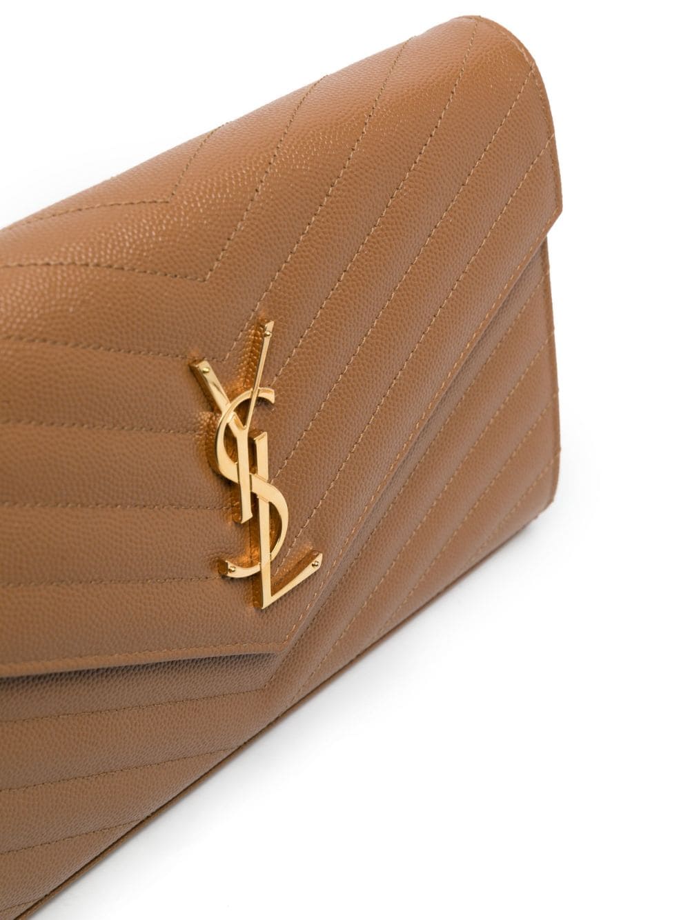 Saint Laurent logo plaque matelassé clutch