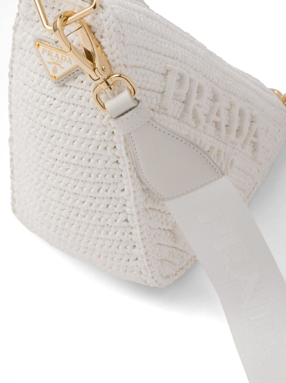 Pra*a triangle logo-embroidered shoulder bag