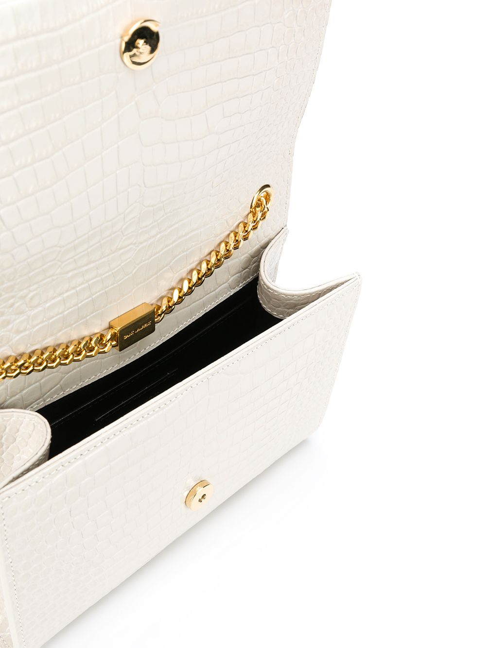 Saint Laurent Kate croc embossed shoulder bag