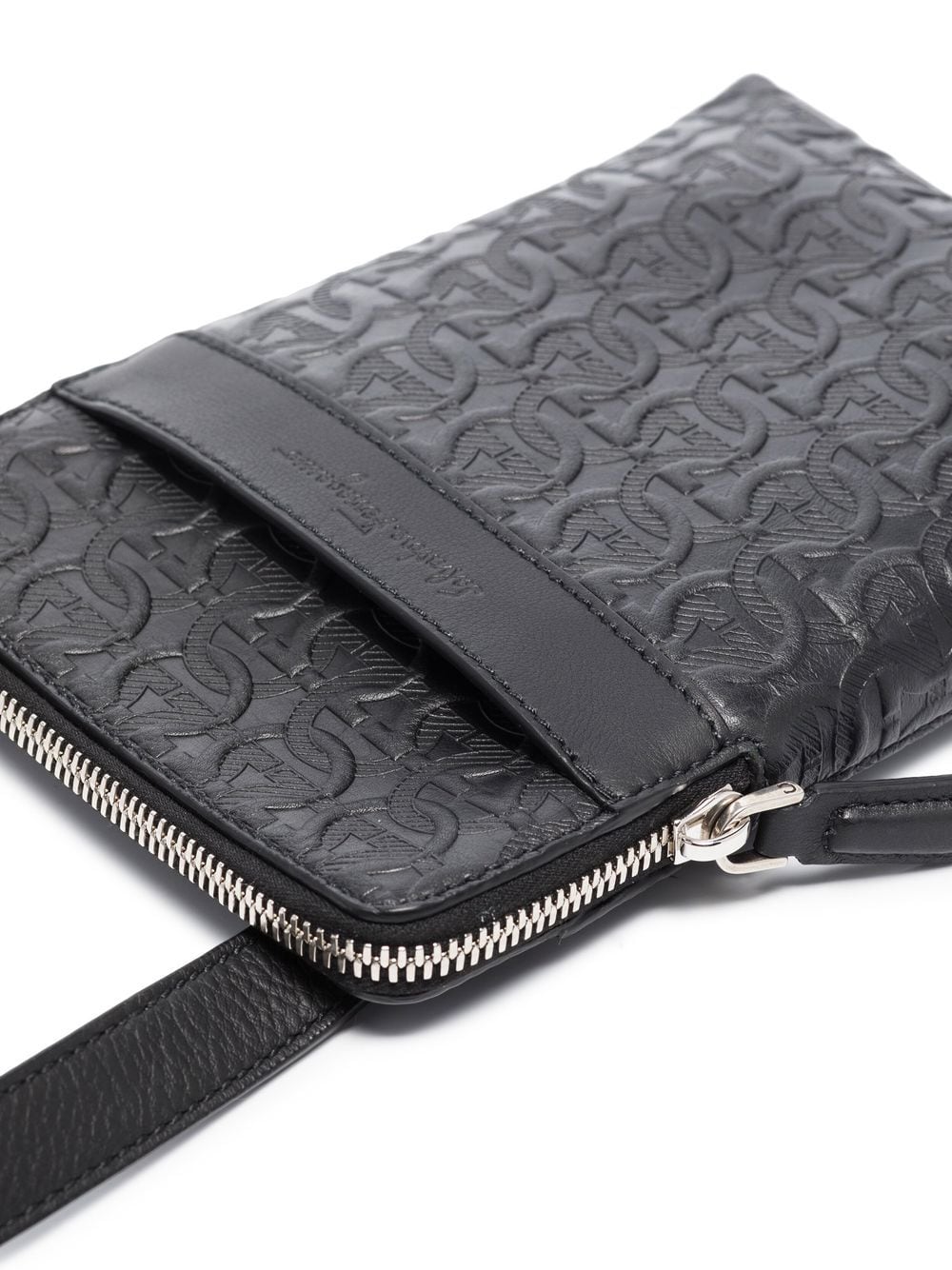 Ferragamo Gancini embossed messenger bag