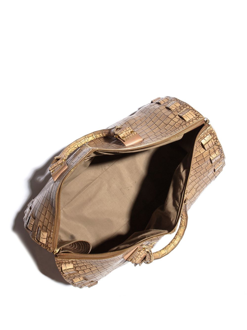 Bo*te*ga ve*ne*ta crocodile-effect weekend duffle bag