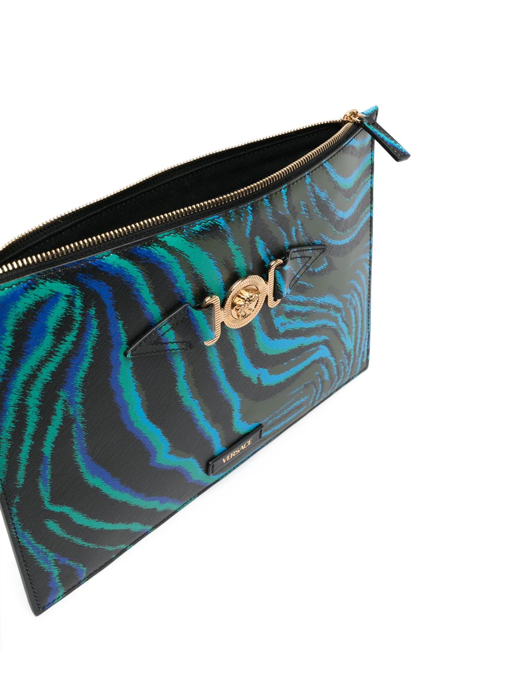 Versace zebra-print clutch bag