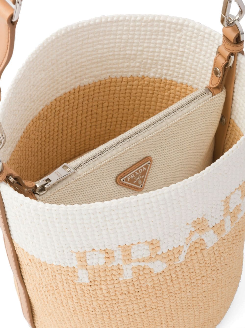 Pra*a logo-plaque bucket bag