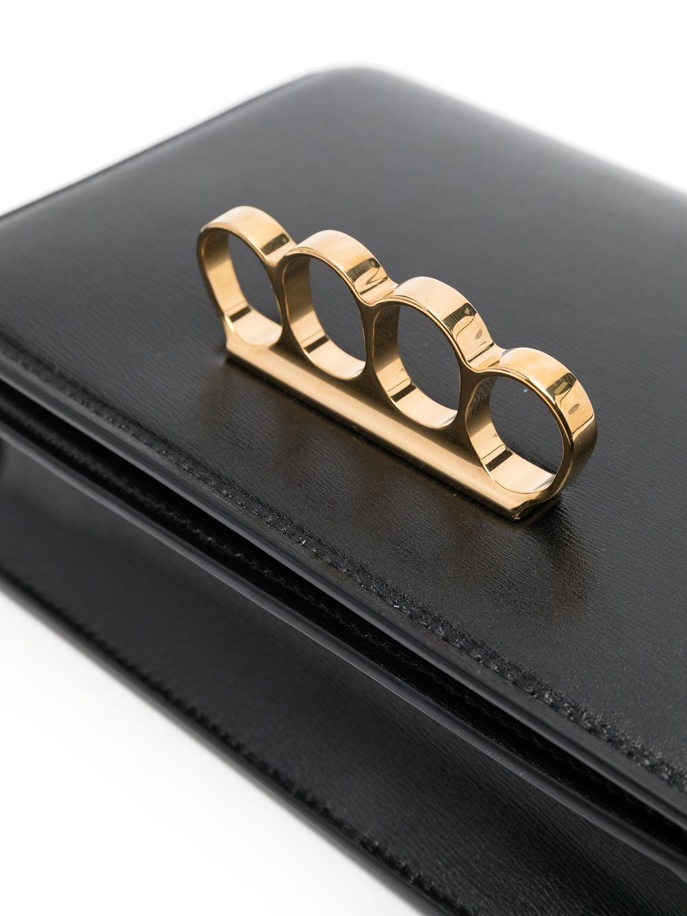 Alexander McQueen logo-stamp leather crossbody bag