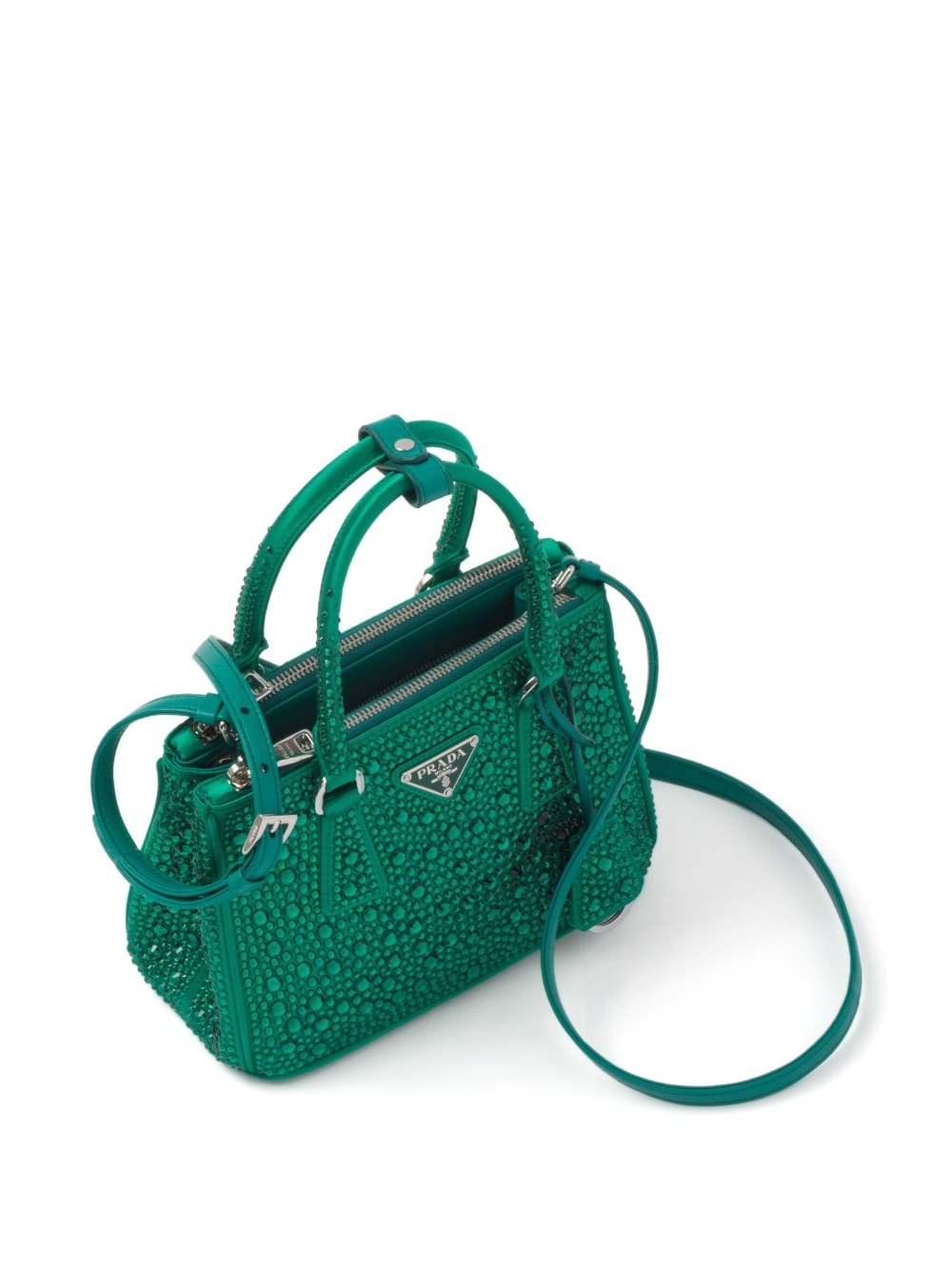 Pra*a galleria crystal-embellished satin mini bag