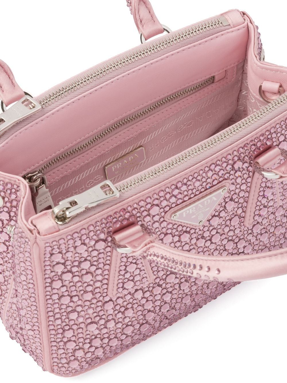 Pra*a galleria crystal-embellished satin mini bag