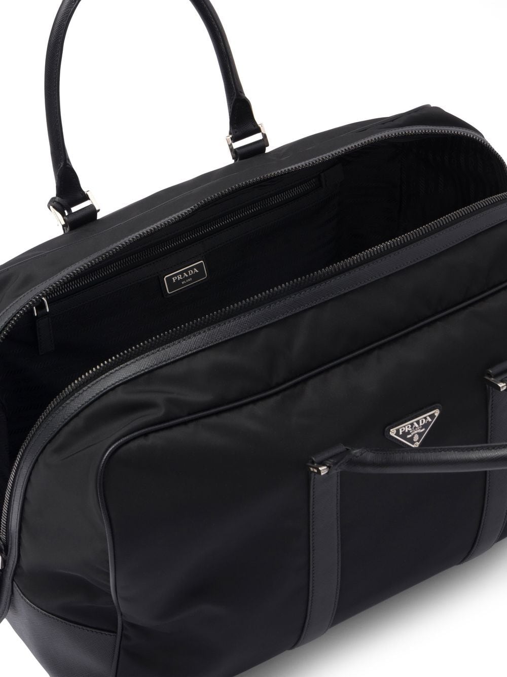 Pra*a triangle logo-patch duffel bag