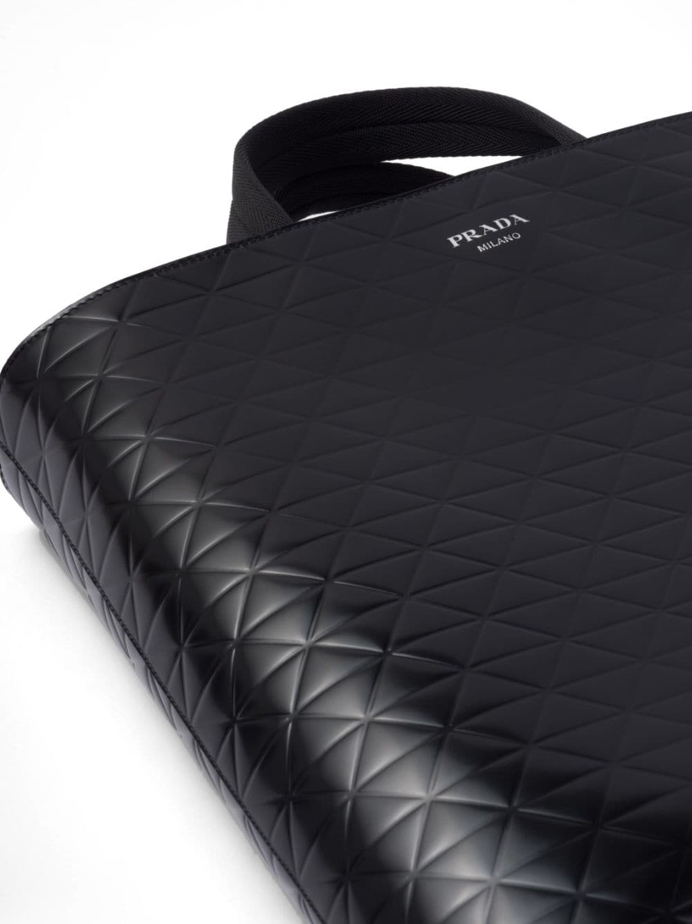 Pra*a embossed-print leather tote bag