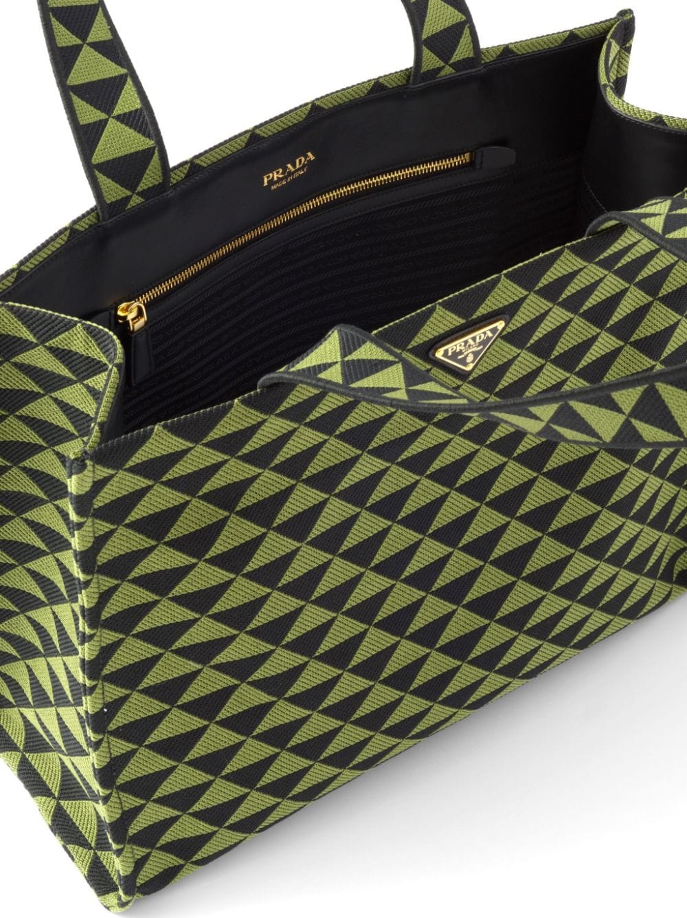 Pra*a large symbole embroidered tote bag