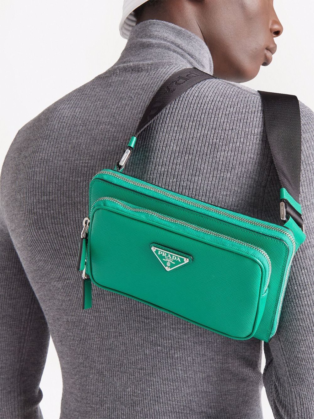 Pra*a logo plaque crossbody bag