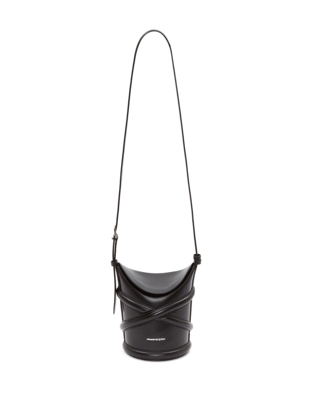 Alexander McQueen black the curve small leather cross body bag