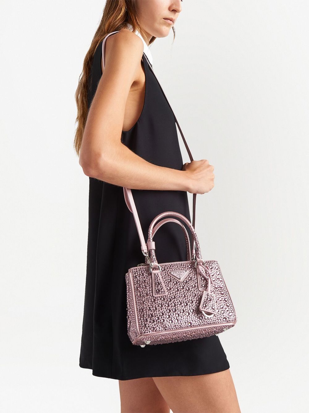 Pra*a galleria crystal-embellished satin mini bag