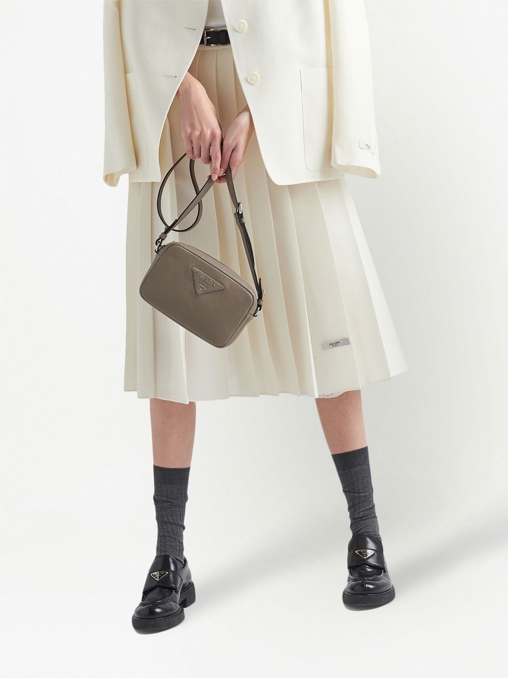 Pra*a logo-plaque small leather bag