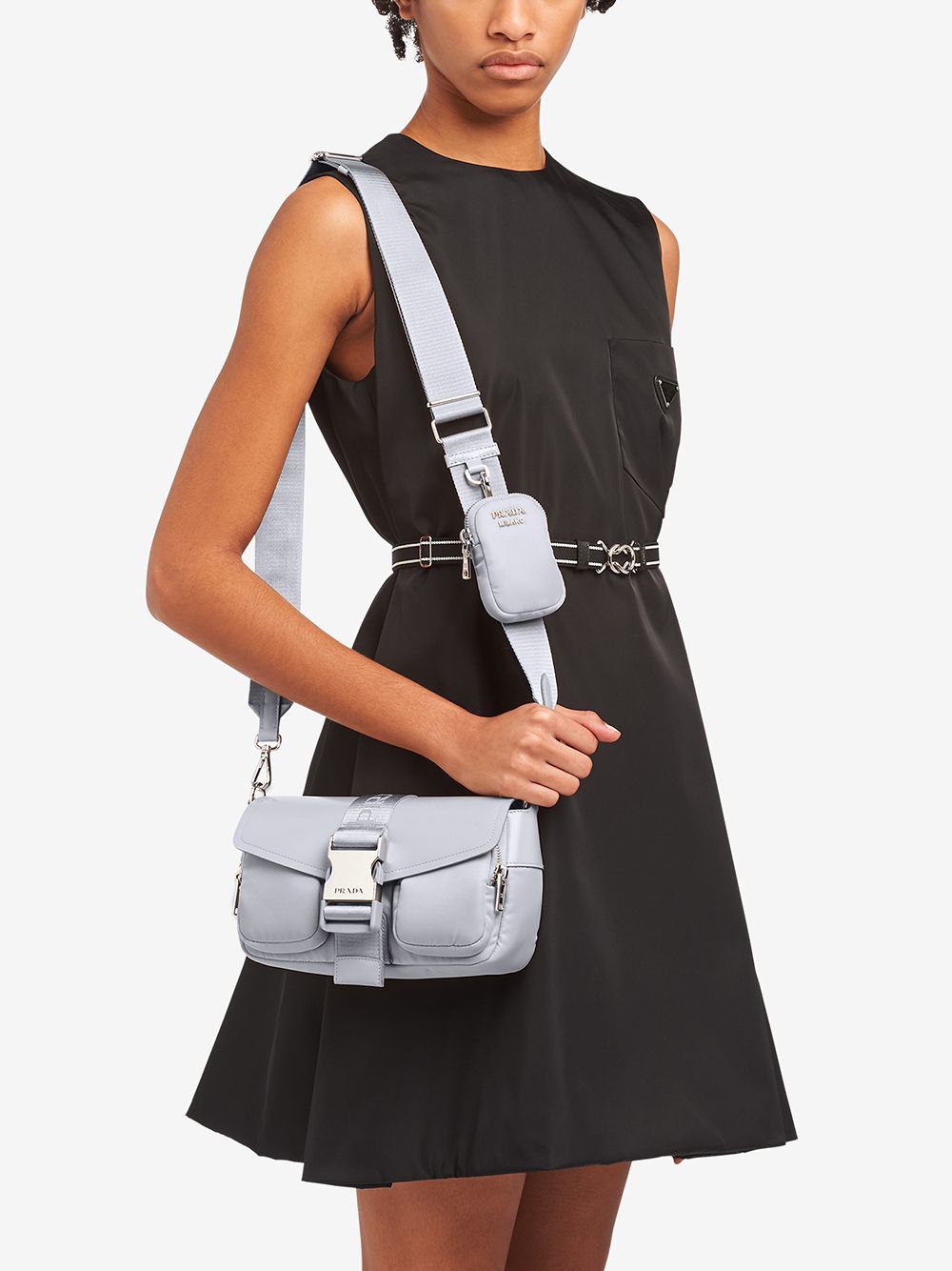 Pra*a Pra*a pocket logo-strap crossbody bag