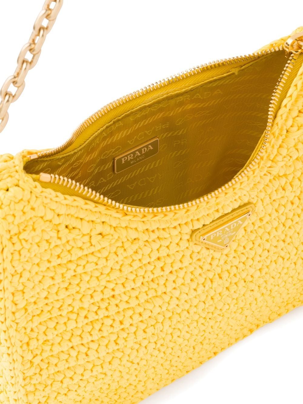 Pra*a re-edition 2005 crochet-knit shoulder bag