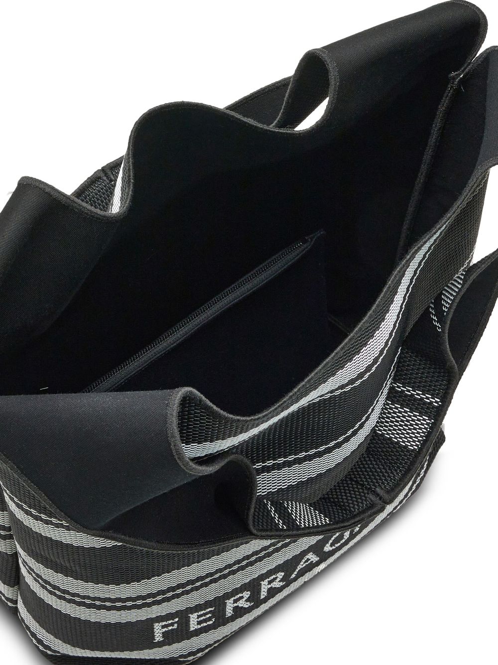 Ferragamo logo-print braided tote bag