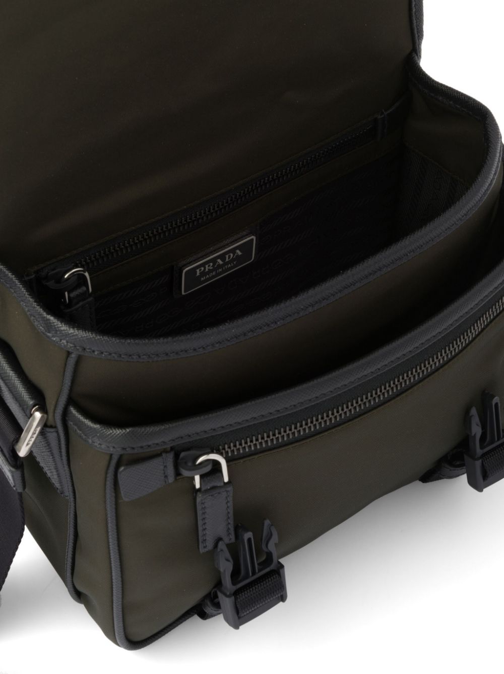 Pra*a re-nylon logo-plaque messenger bag