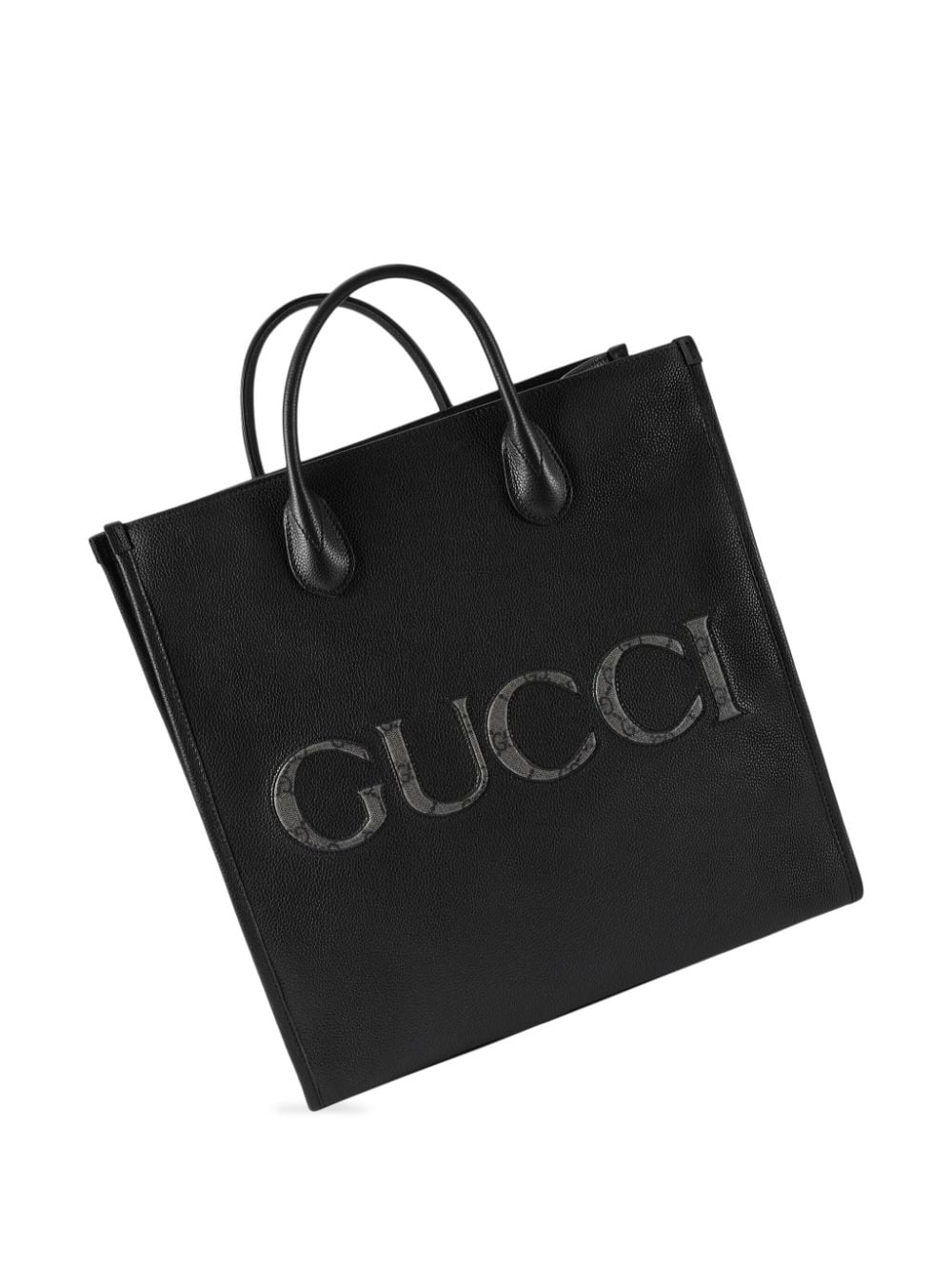 G*u*i logo-embossed leather tote bag