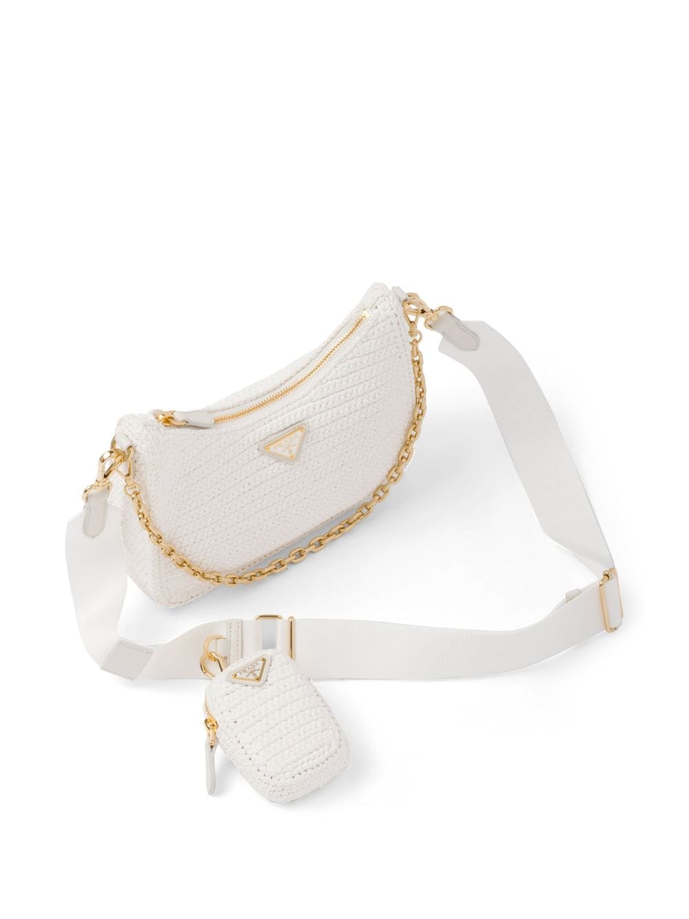 Pra*a re-edition 2005 crochet-knit shoulder bag