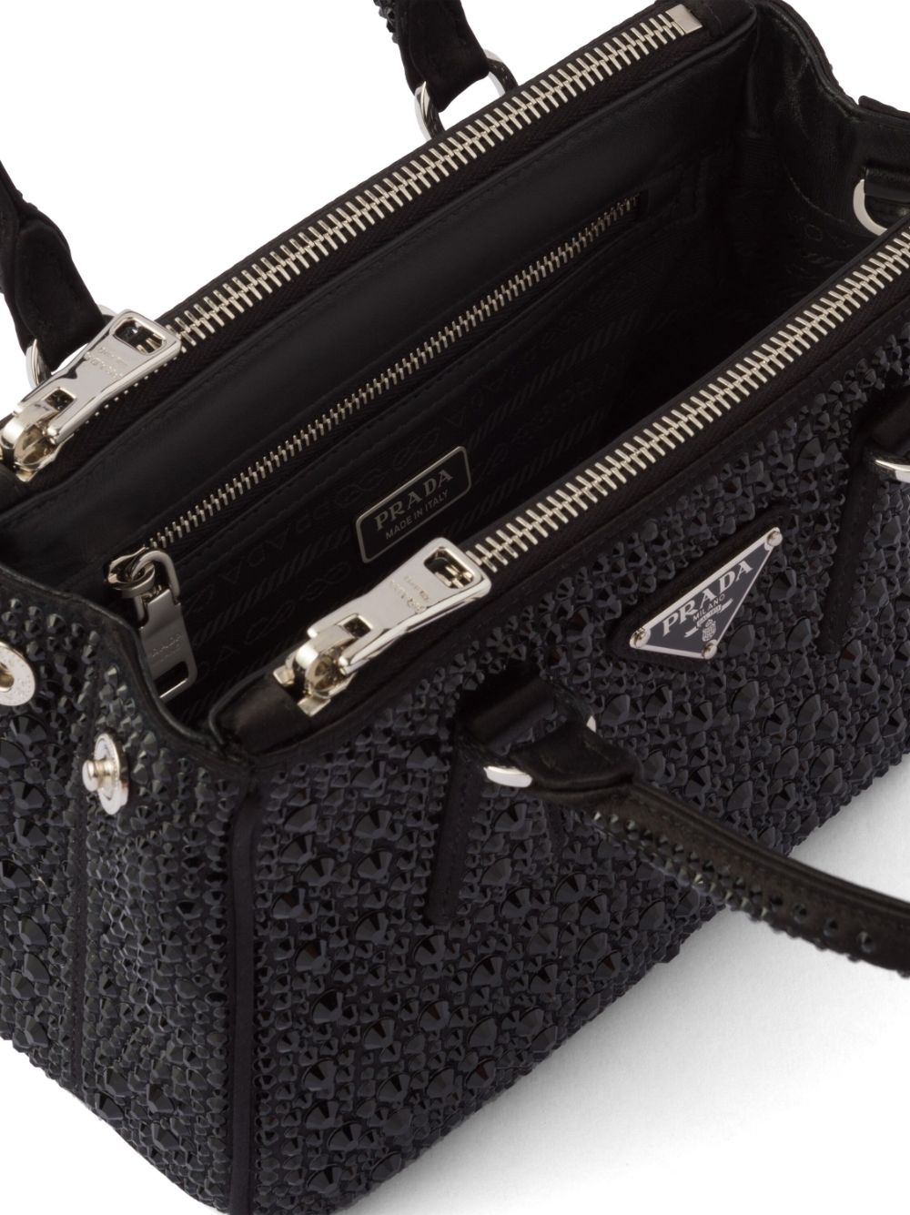 Pra*a galleria crystal-embellished satin mini bag