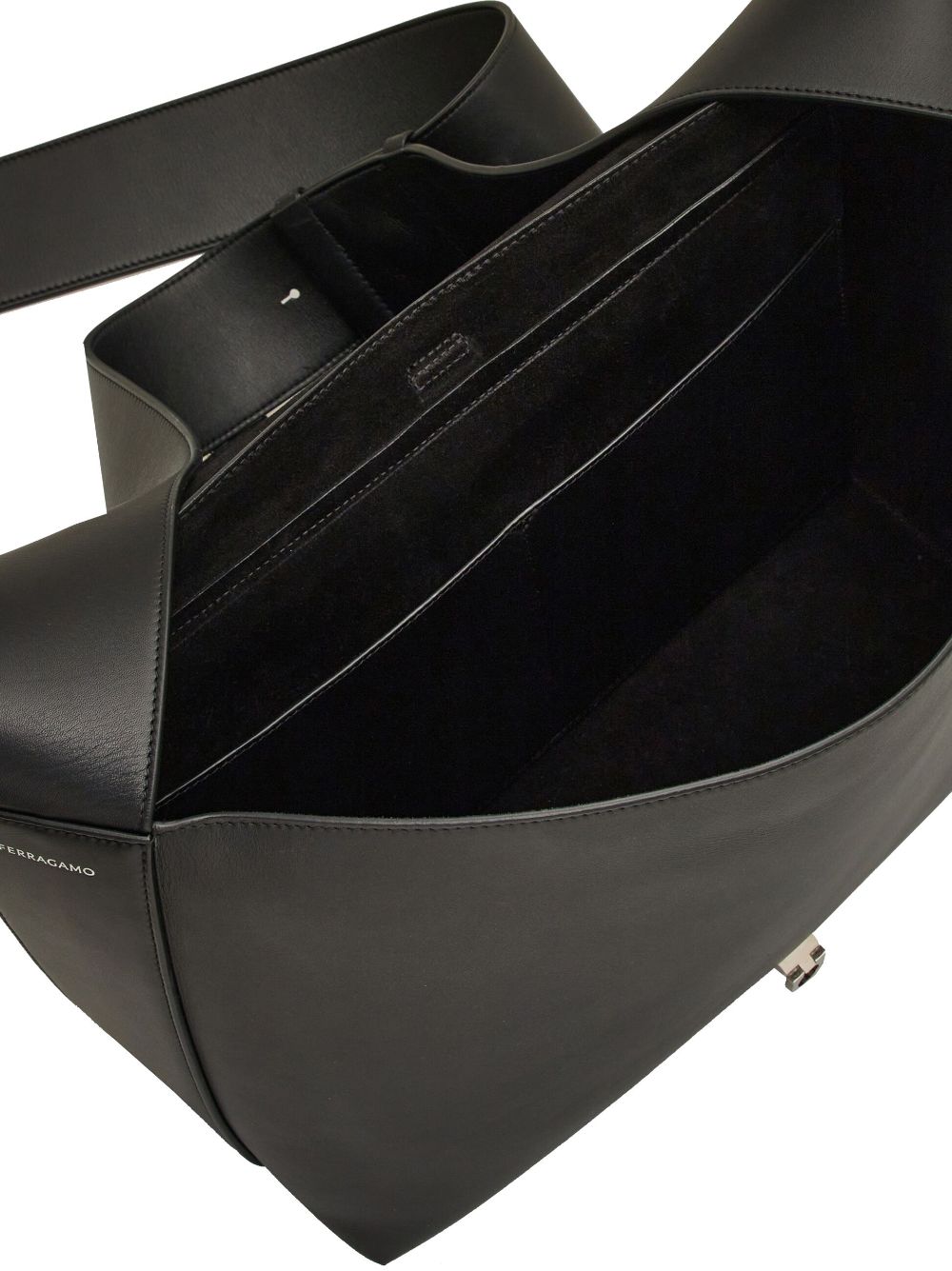 Ferragamo Gancini-buckle leather messenger bag